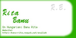 rita banu business card